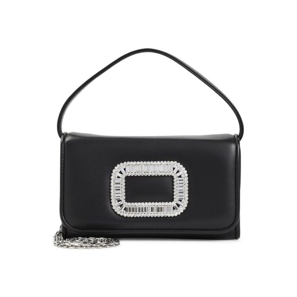 ROGER VIVIER Broche Buckle Clutch Bag Women BLACK Handbags
